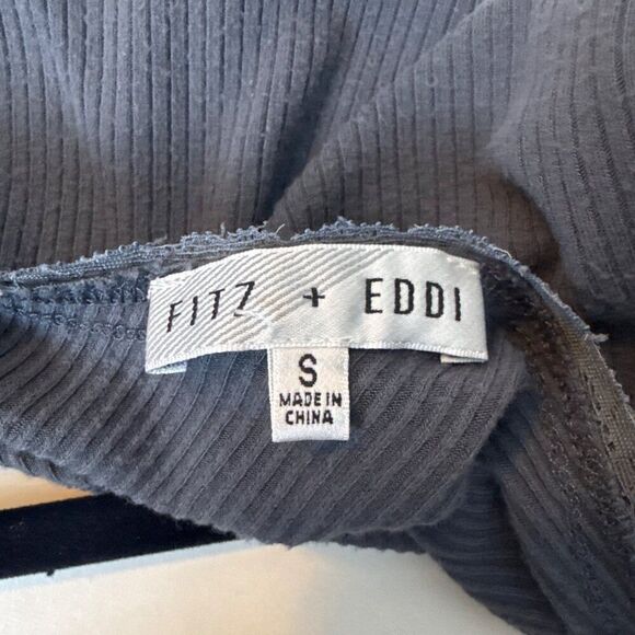 Fitz + Eddi Womens Ribbed Tank Top Sleeveless V-Neck Size S Rayon Spandex Blend - Picture 3 of 4